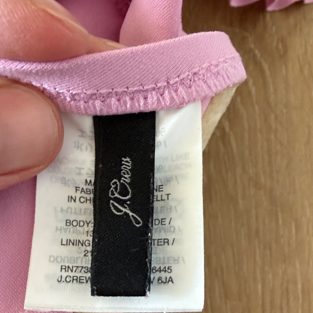 J. Crew Light Pink Bikini Top with Ruffle Trim small - Picture 2 of 2